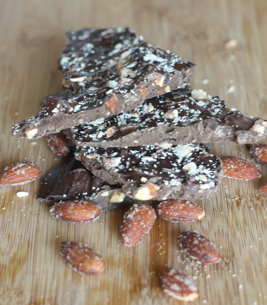 Smoky Almond Chocolate Bark with Sea Salt