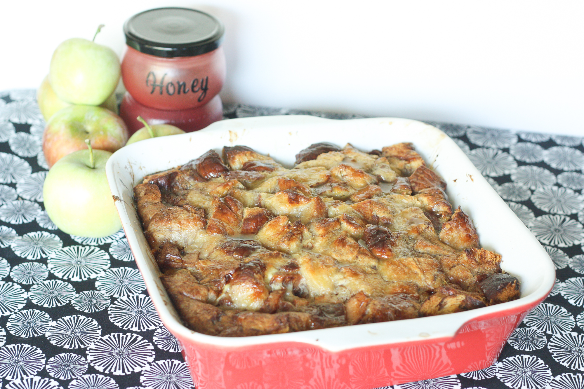 Apple and Honey Bread Pudding